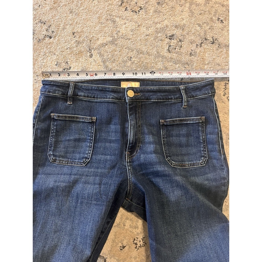KUT Ana Patch Pocket High Rose Flare Retro 70s Boho Style Jeans Women 16 Western - Picture 9 of 11